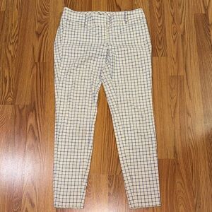 Cigarette Checkered Pants - White and Blue